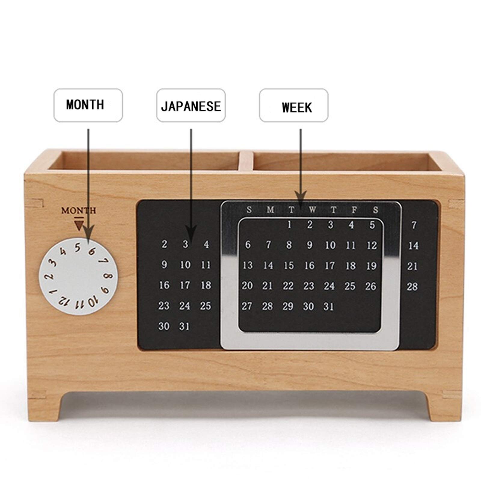Amazon.com: Pencil Holder Perpetual Calendar Pen Holder Desk